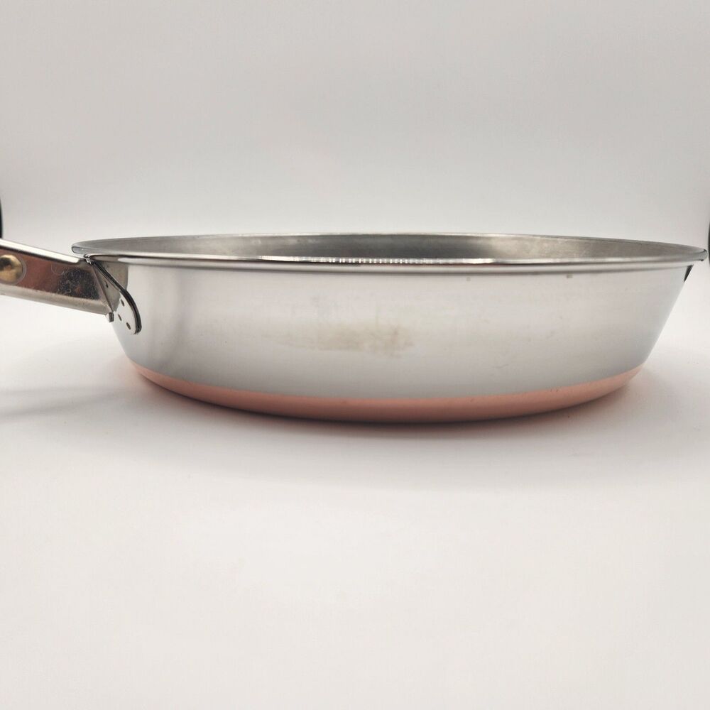 Revere Ware 1801 9 inch Skillet Frying Pan Copper Bottom Clinton ILL 95c - Picture 3 of 16